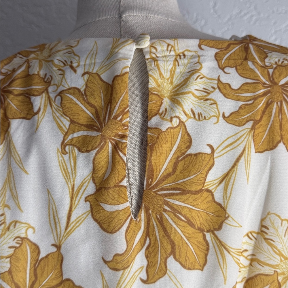 Flying Tomato Golden Floral Long Sleeve Dress for Women - Picture 9 of 13